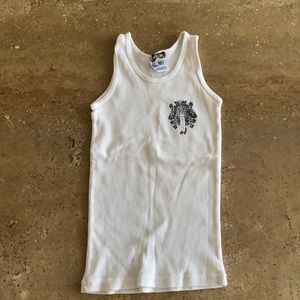 CHROME HEARTS kids ribbed white tank top 4T used